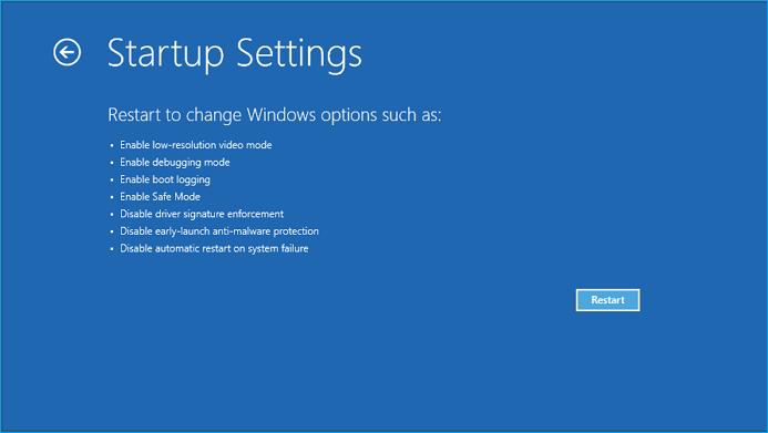 cchoose starup settings