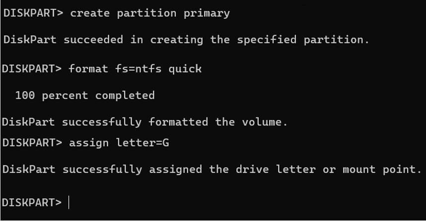 Partition SSD with DiskPart Command