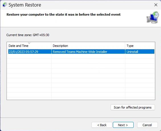 perform a system restore  to fix critical process died windows 11