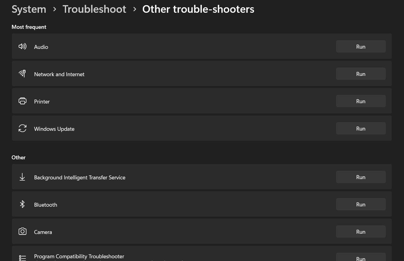 run hardware and device issues troubleshooter tool