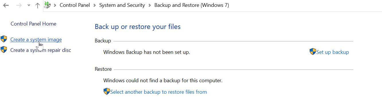 create a system image file