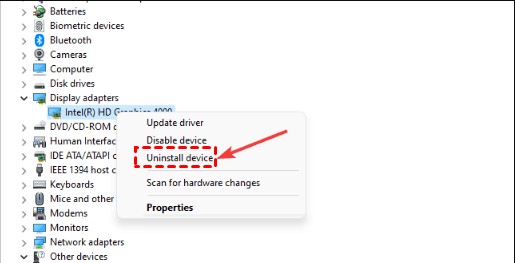 Uninstall devices and drivers