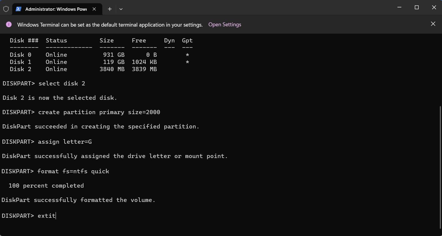 Utilizzare il comando CMD DiskPart per creare partizioni