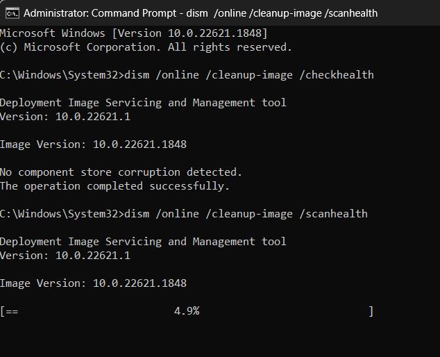 run SFC And DISM command to scan errors