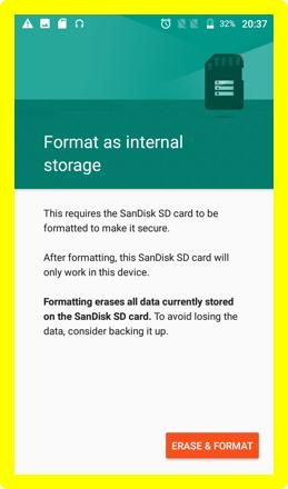 Use SD card as internal storage on Android