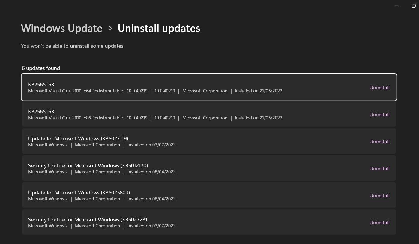 remove problematic updates to fix critical process died windows 11