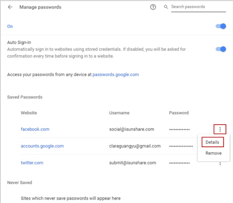 how to check the password of your facebook account