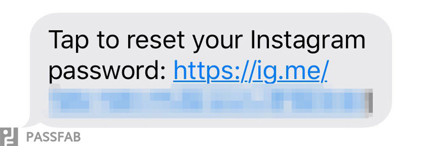 open password reset link in message
