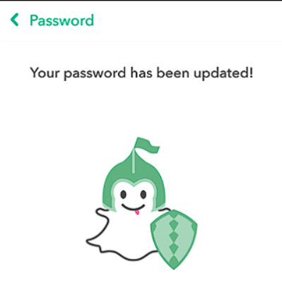 change snapchat password successfully