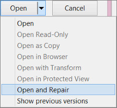 click open and repair