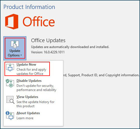 update microsoft office to fix powerpoint not responding
