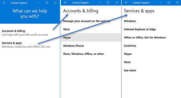 Contact Support Windows 10