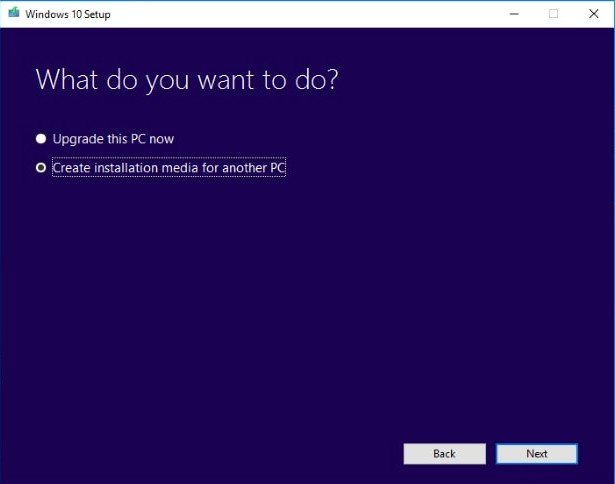 Create installation media for another PC