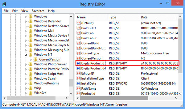 Find Windows 10 Key With Registry