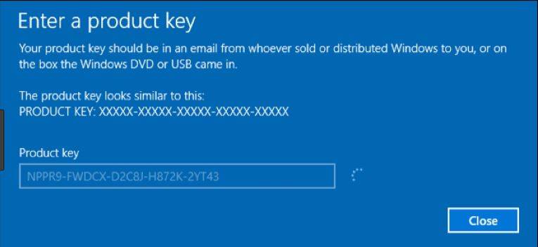 Product Keys Enter