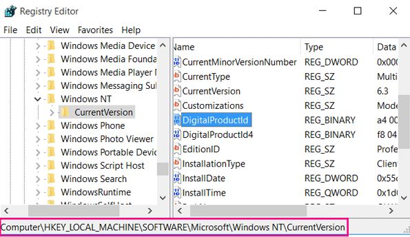 surface pro 4 windows 10 registry wifi key location