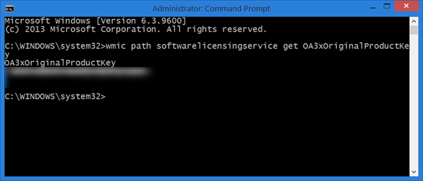 how to find windows 7 product key from command prompt