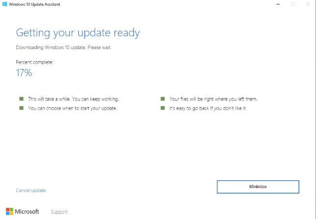 Windows 10 update assistant