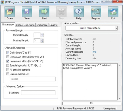 intelore rar password recovery