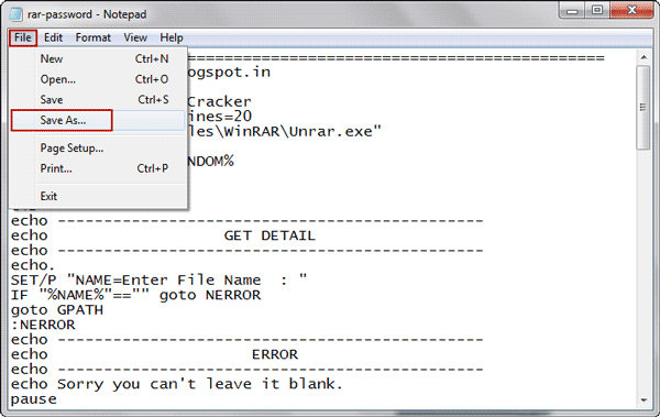 unlock winrar password with notepad