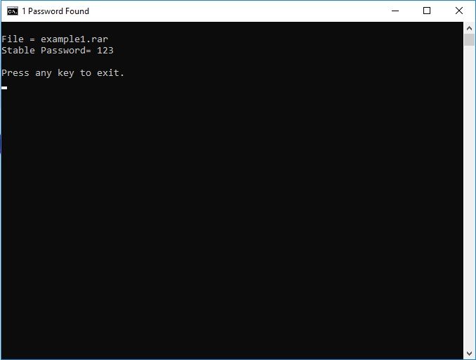 pasword trovato per rompere la password di Winrar
