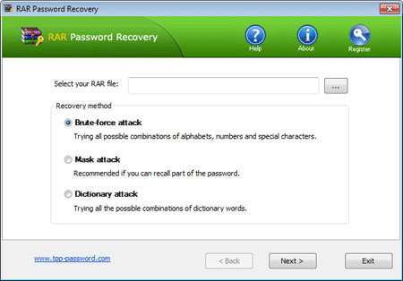 top password rar password recovery
