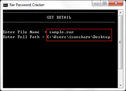 remove rar password with cmd
