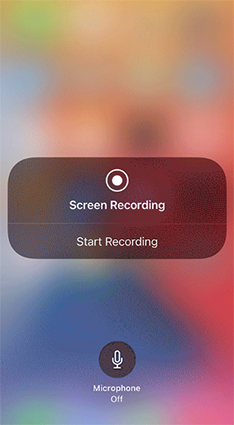control center allows you to start recording