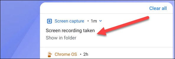 creen record on Chromebook - video saved