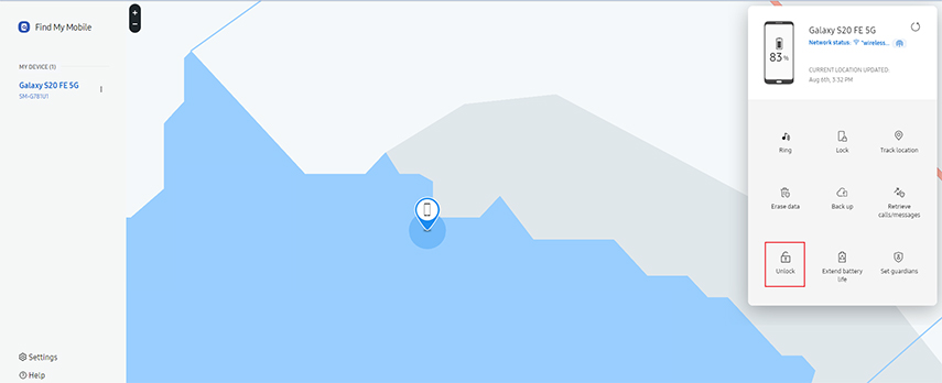 find my mobile unlock