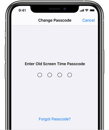 enter old screen time passcode when you forgot