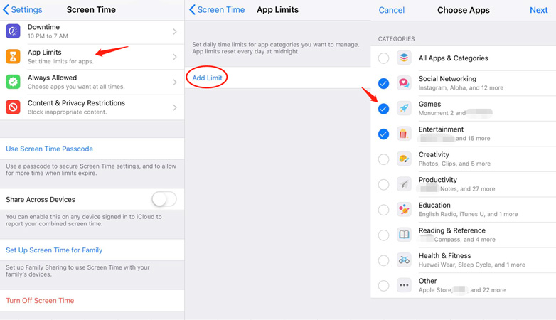 set up screen time process 1