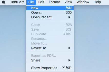aprire un nuovo documento