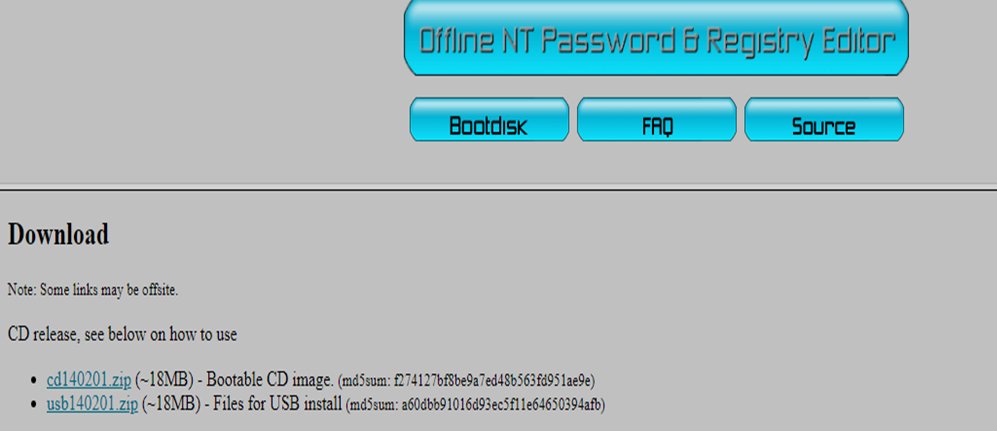offine NT password registry editor