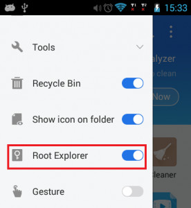 enable root explorer