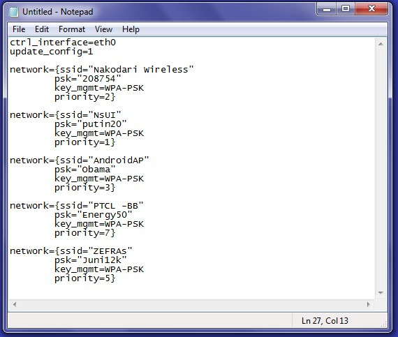 password found
