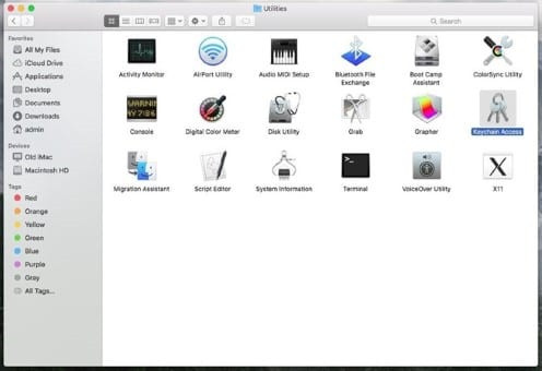 run keychain utilities