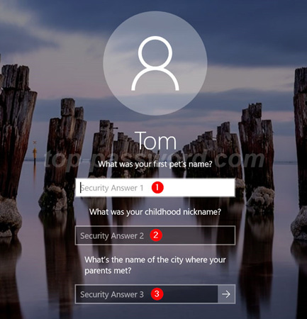 answer security questions