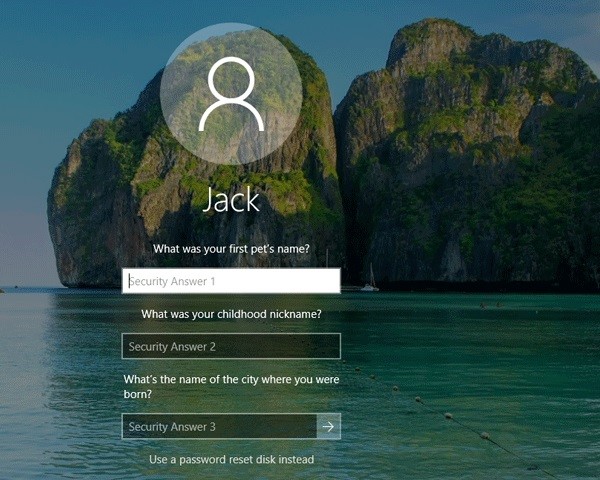 answer security questions