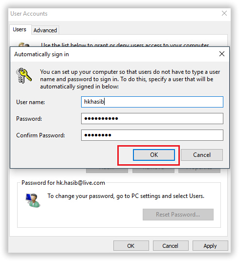 how to disable password and pin on windows 10