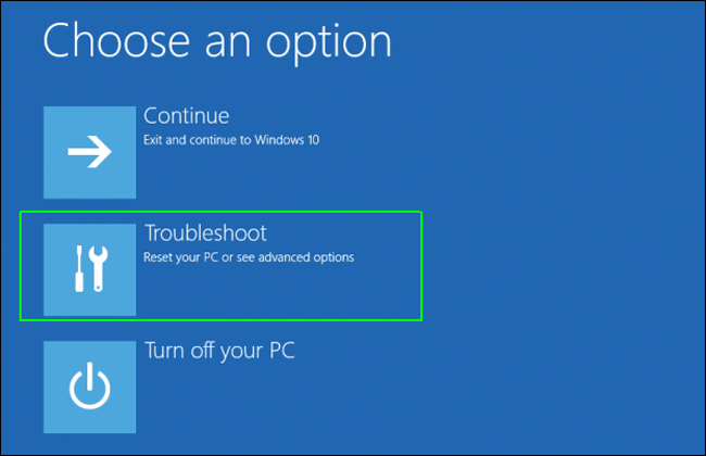 click troubleshoot option