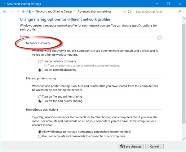 control panel method