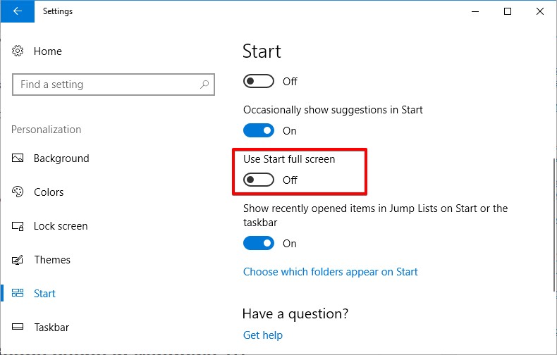 disable start fullscreen