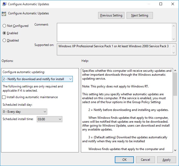 enable windows update gpedit