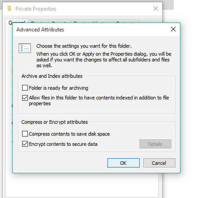 encrypt folder windows 10