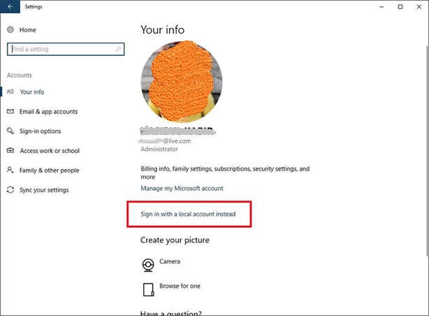 local account disable login