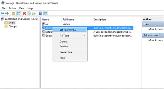 local user group set password