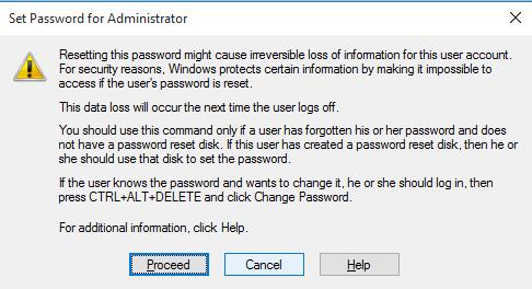 proceed change admin password