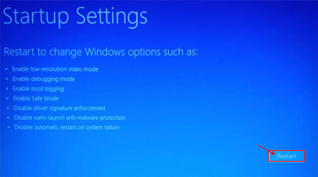 restart to change windows options to fix blurry screen