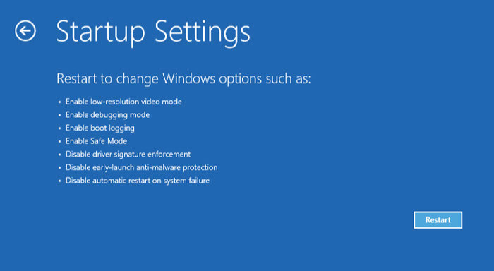 go to startup settings in windows 10